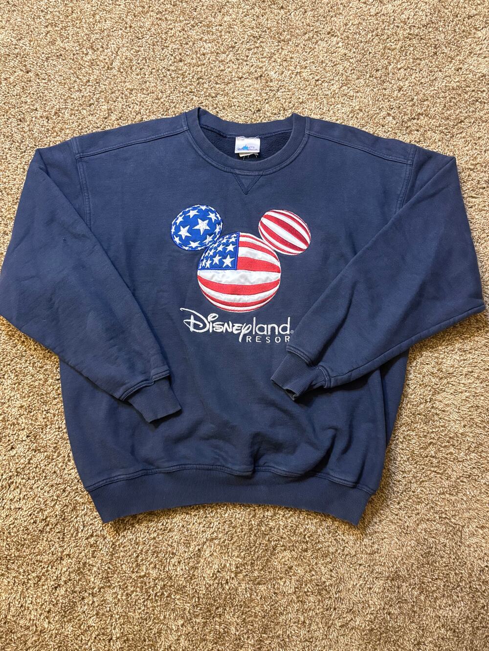 Vintage Made In USA Disneyland Resort Patriotic Mickey Mouse Sweatshirt Size XL